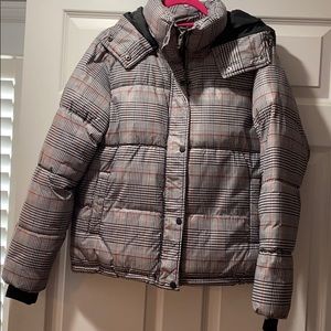 Plaid puffer jacket